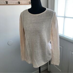 Marc O'Polo Women's Sweater Cream Oversized Pullover Pure Linen Size Small